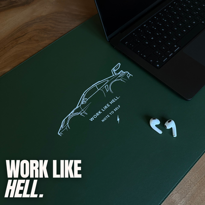 Ascensive - Desk Pad "Work Like Hell" car design