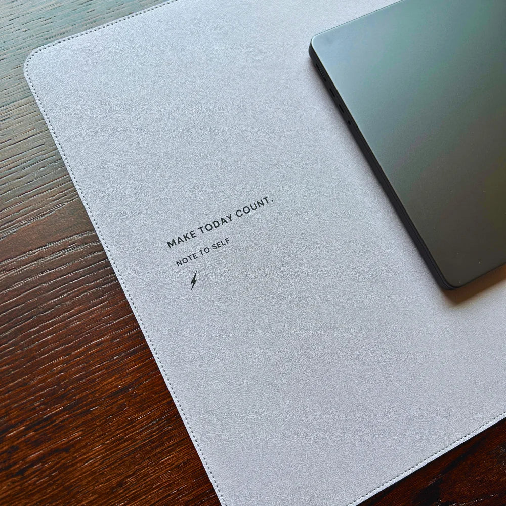 Desk Pad in Space Grey "Make today count."