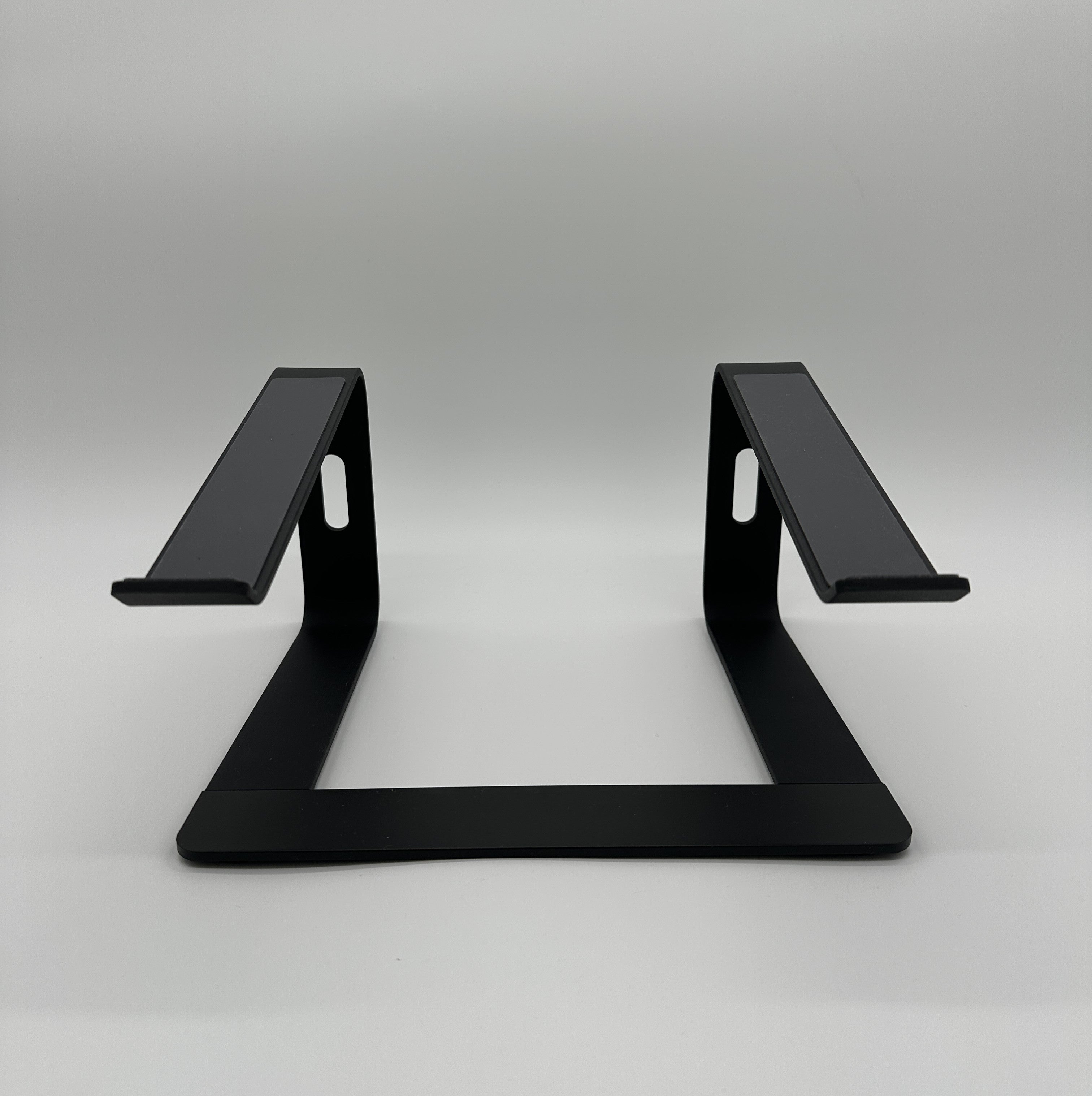 Produktbild Laptophalterung Stand Aluminium Schwarz Frontalansicht