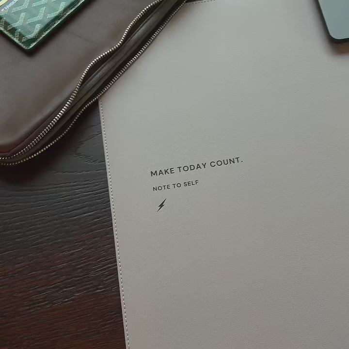 Desk Pad in Space Grey "Make today count."