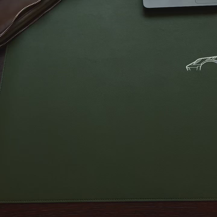 Desk Pad in Sage Green "Work Like Hell"